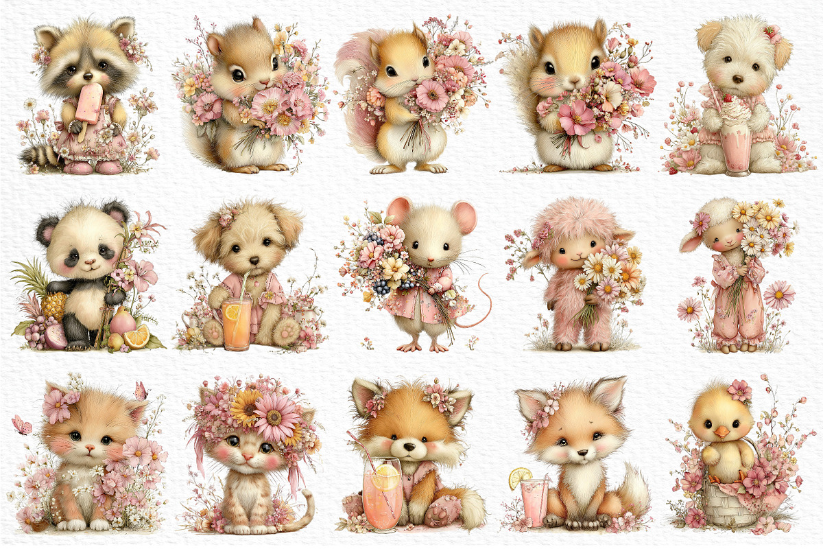 Whimsical Summer nursery Animals PNG, an Illustration by Craft Nest (Photo 6 of 12)