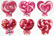 Valentine Lollipop Clipart Bundle, an Illustration by Creative Art (Thumbnail 4 of 9)