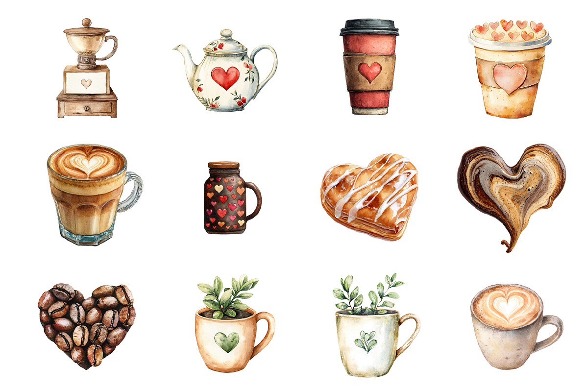 Love Coffee Day Clipart, an Illustration by Design Market (Photo 2 of 3)