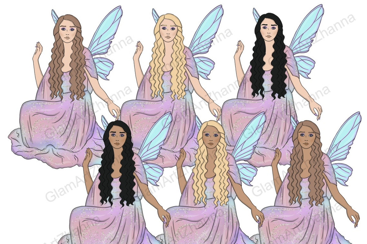 Spring Fairy Tale Girls Clipart, a Person Illustration by GlamArtZhanna (Photo 3 of 4)