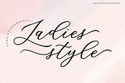 Ladies Style, a Script Font by balstudio (Thumbnail 1 of 8)