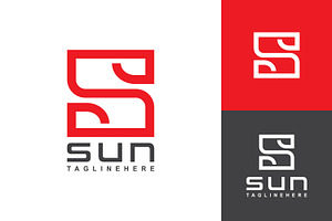 S letter sun ambigram logo, a Branding & Logo Template by Saba Vector