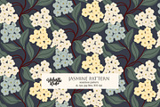 Jasmine Flowers Pattern, a Wallpaper Graphic by Bloomart Studio (Thumbnail 1 of 4)