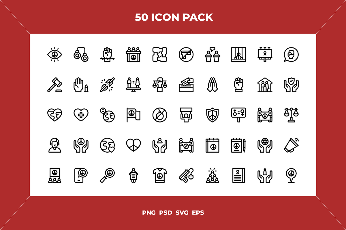 Human rights icons, an Outline Icon by Wencory (Photo 1 of 2)