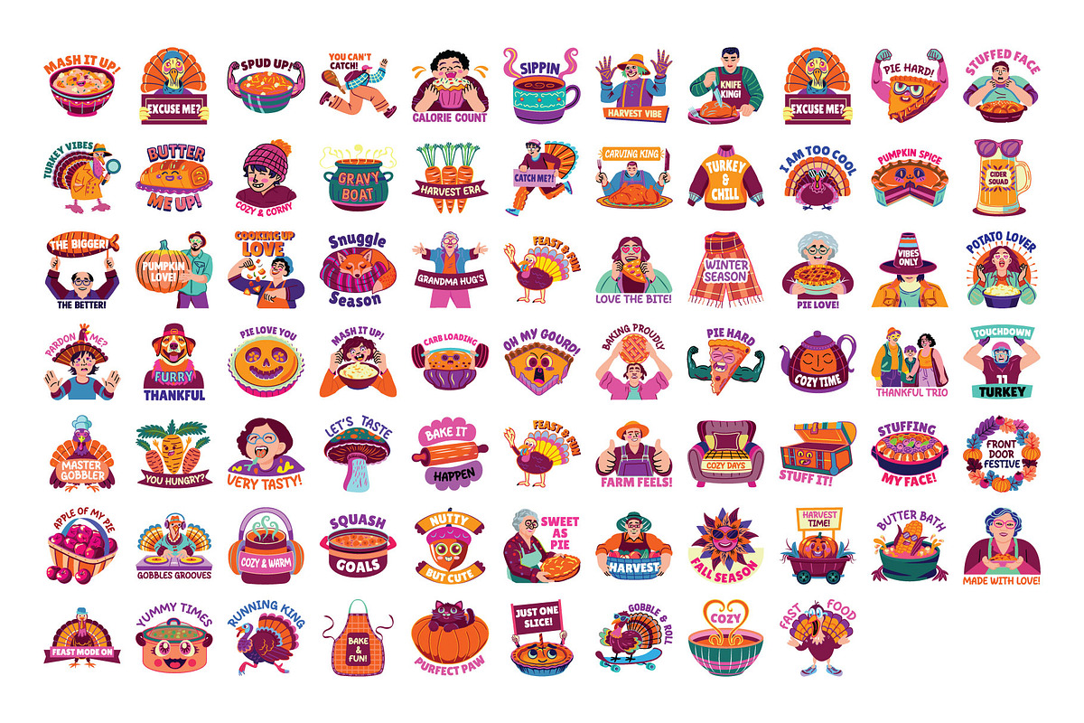 Thanksgiving Vector Illustrations, an Illustration by Vector Portal (Photo 3 of 3)