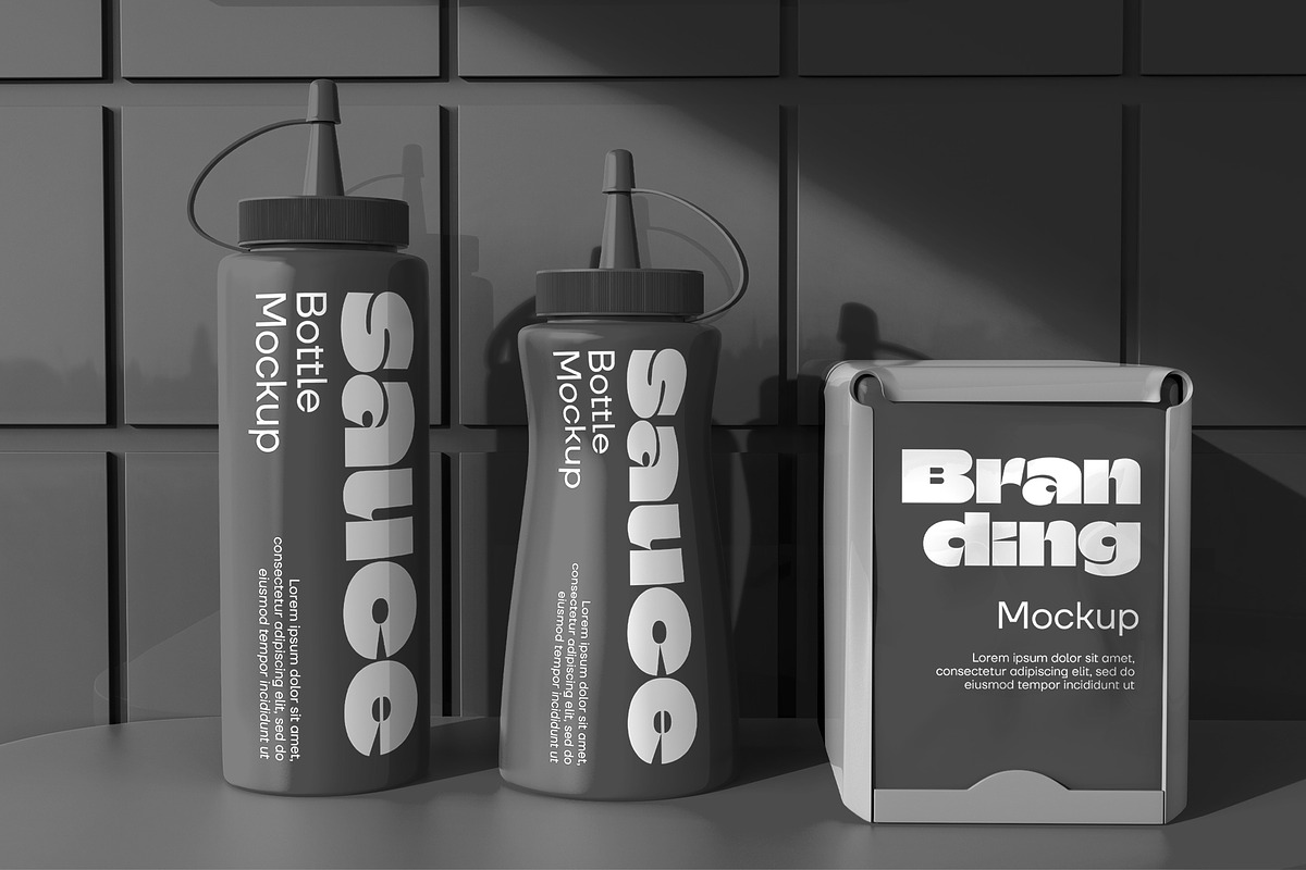 Sauce Bottle Mockup, a Product Mockup by graphypix (Photo 3 of 4)