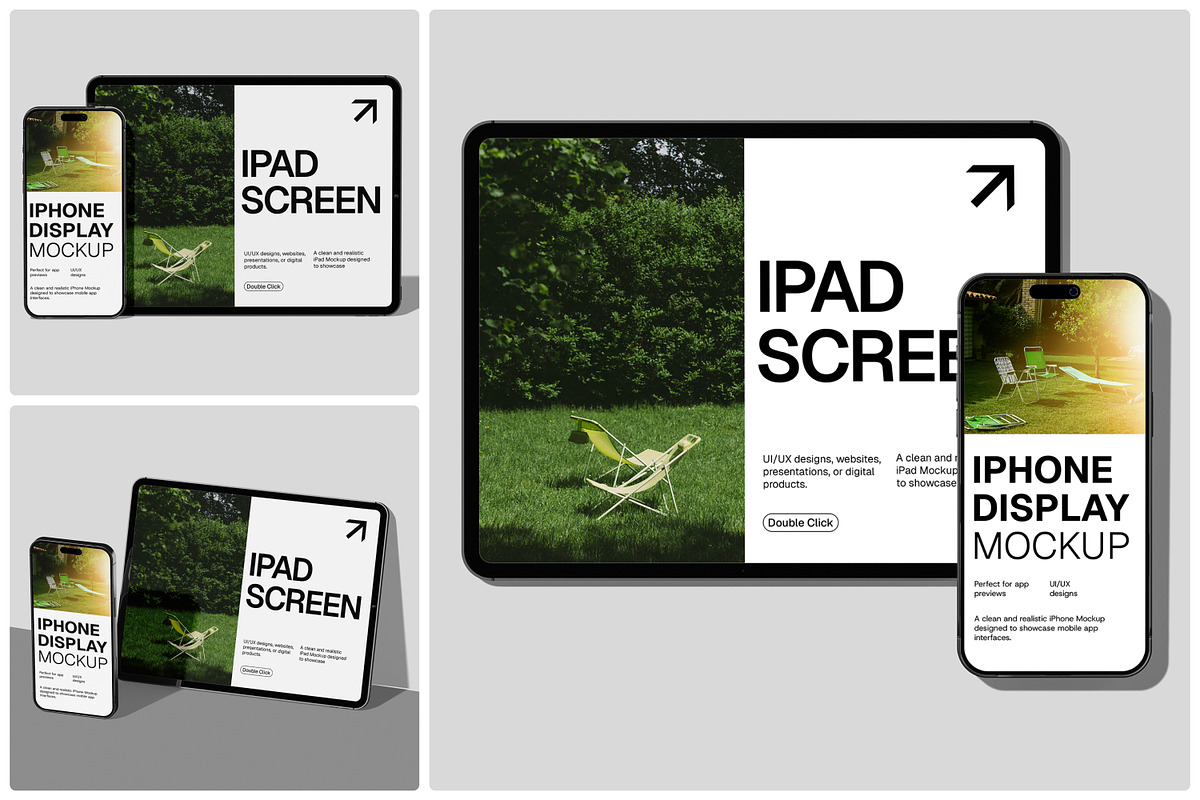 iPad with iPhone Mockup, a Wearable Device Mockup by Unerispace (Photo 1 of 5)