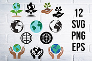 Earth day svg clipart, planet png, an Object Illustration by Bila Vorona (Thumbnail 1 of 4)
