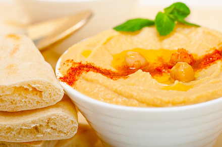 Hummus with pita bread, a Food & Drink Photo by keko64