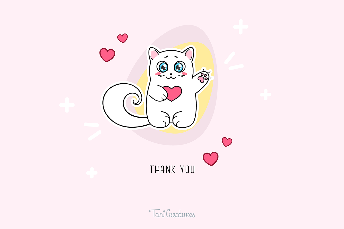 Cat in Love | Clipart & Patterns, an Animal Illustration by TaniCreatures (Photo 9 of 9)