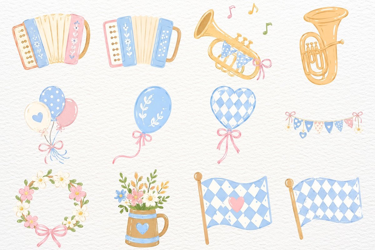 Oktoberfest Festival Clipart Autumn, a Seasonal Illustration by SugarCloudStudioArt (Photo 4 of 6)