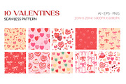 Sweet Romantic Valentine Pattern, a Pattern Graphic by CreativeChristiana (Thumbnail 2 of 9)
