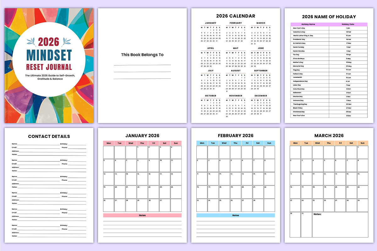 2026 Mindset Reset Journal Canva
