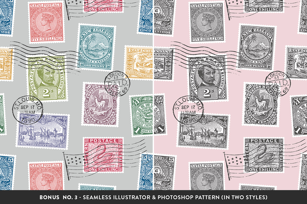 Vintage Postage Stamps Collection, an Object Graphic by Graphic Goods (Photo 10 of 12)