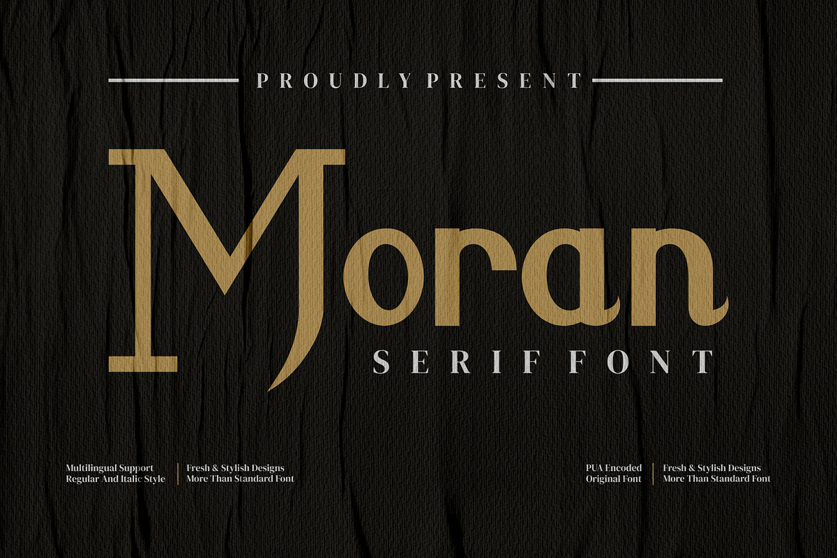 Moran - Modern serif font, a Handwritten Font by mahstudios (Photo 1 of 8)