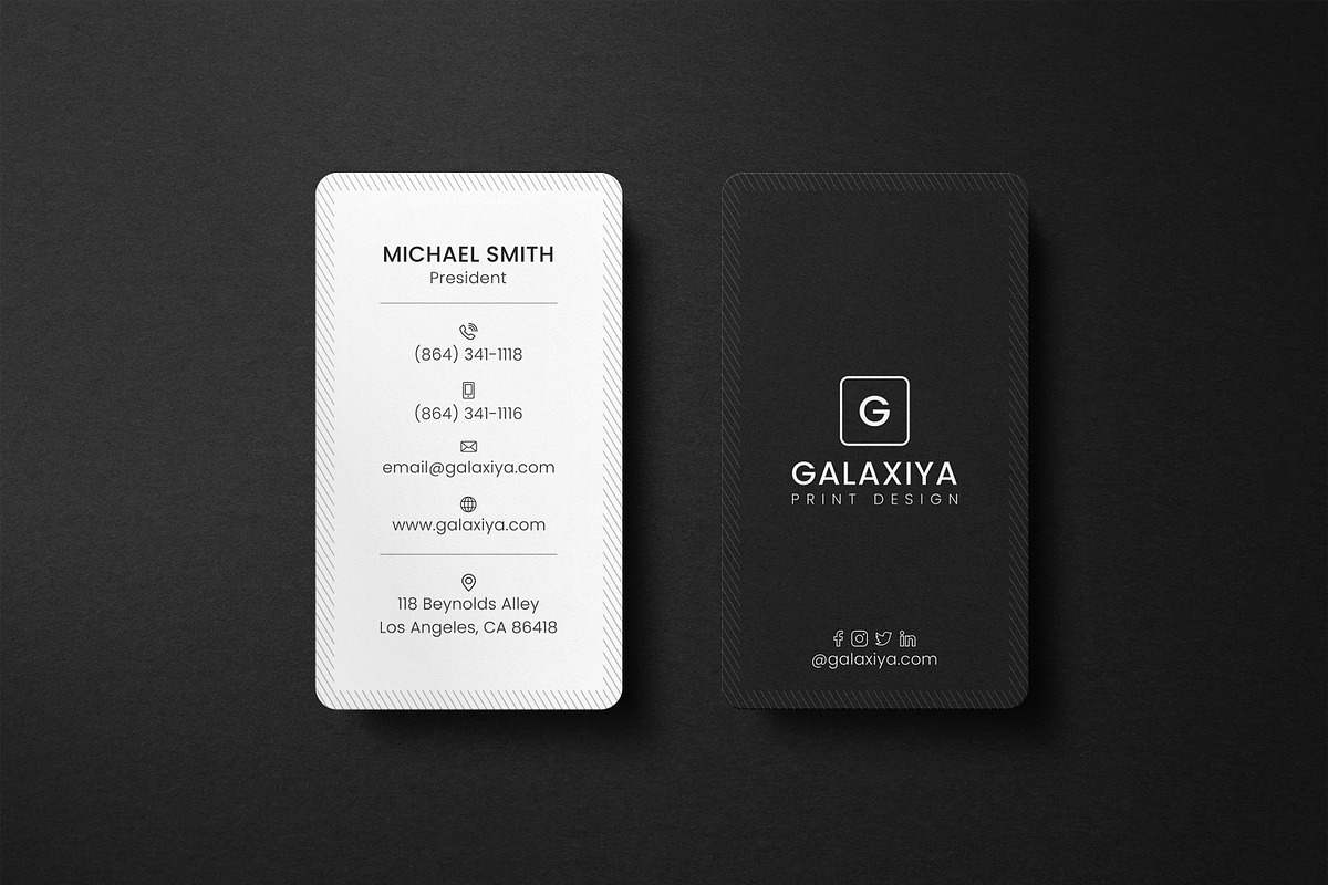 Vertical Business Card and Mockup, a Business Card Template by Galaxiya (Photo 3 of 5)