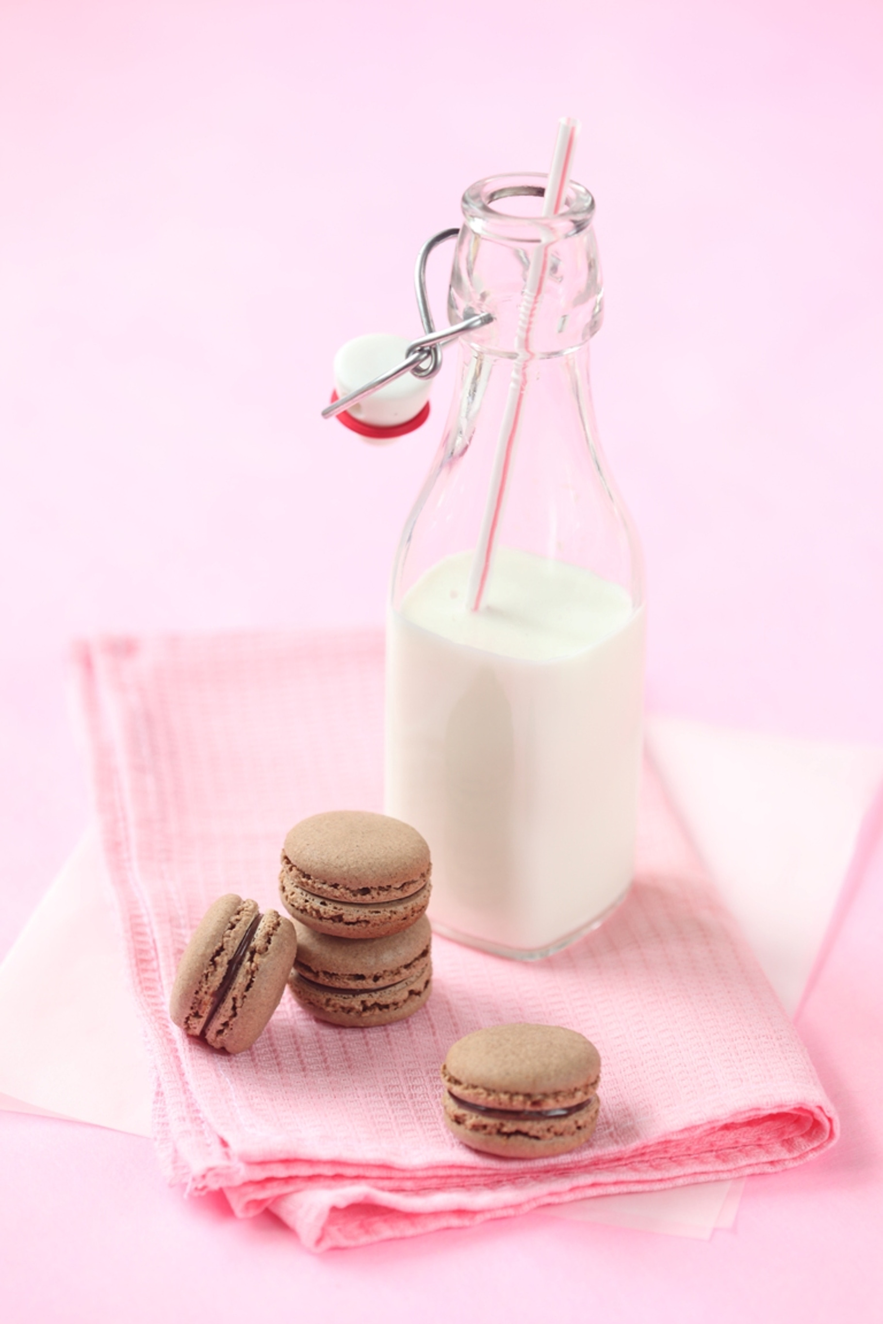 Chocolate macarons stock photo containing almond and background, a Food & Drink Photo by Miuda21