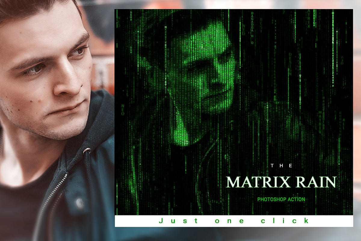Matrix Rain Photoshop Action, an Action Add-On by PSD Action (Photo 1 of 7)