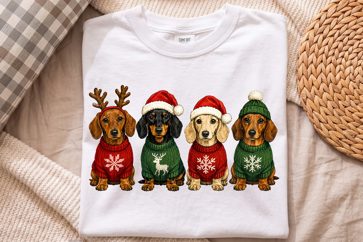 Cute Dog Christmas Shirt PNG Design, a Seasonal Illustration by Libby Wishes (Photo 3 of 4)