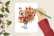Cute Autumn Peacock Sublimation Clip, an Animal Illustration by SVGArt (Thumbnail 7 of 9)