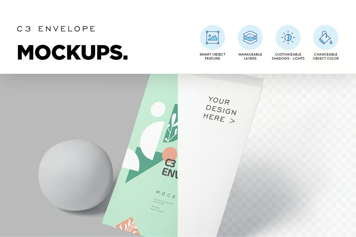 C3 Envelope Mockups, a Product Mockup by megostudi0 (Photo 3 of 6)