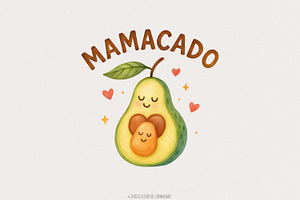 Mamacado PNG, Cute Avocado Mom Art,, an Illustration by SharpMarketplace