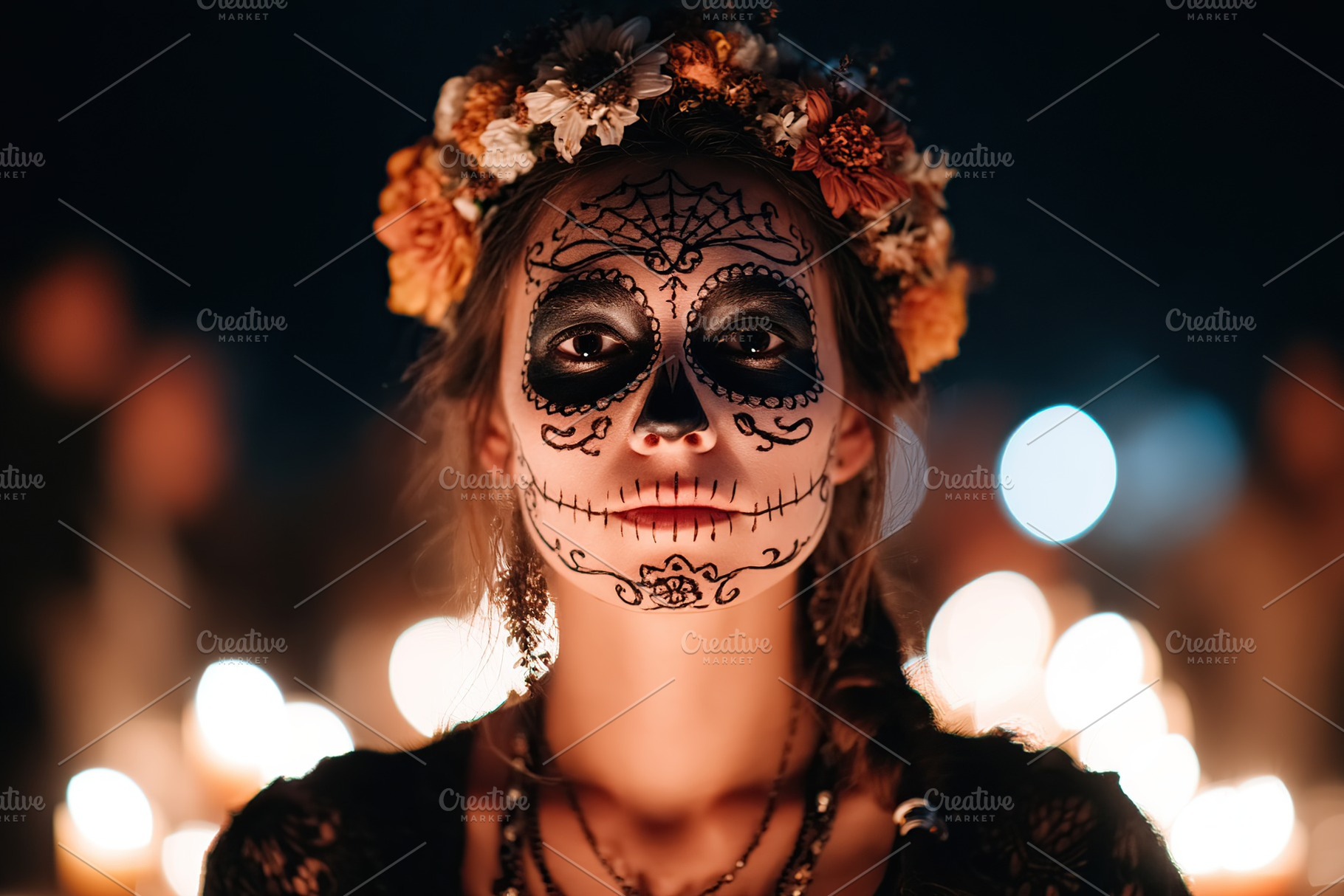Celebrating traditions with vibrant face paint during a cultural festival at du, a Person Photo by AlyaAnd