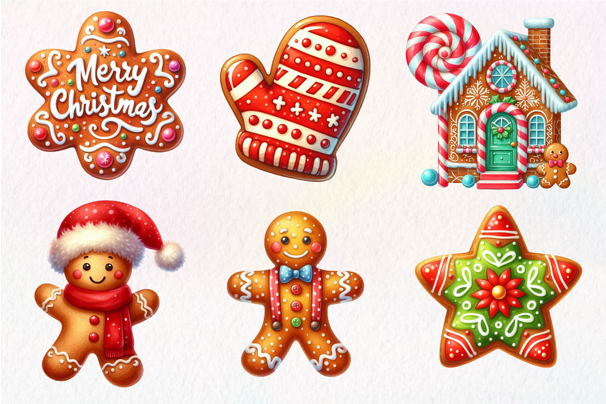 Christmas Gingerbread Clipart, an Illustration by Dream Creation (Photo 4 of 7)