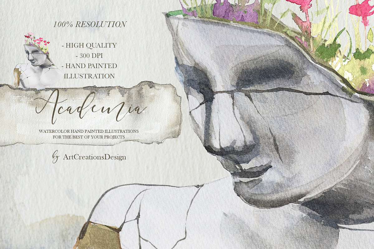 Authentic Hand-Painted Academia Set, an Education Illustration by ArtCreationsDesign (Photo 5 of 16)
