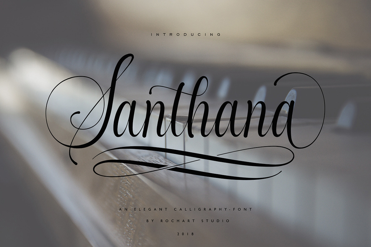 Santhana Calligraphy, a Script Font by Rochart (Photo 12 of 12)