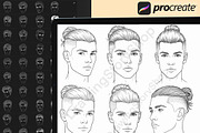 200 Procreate Male head stamp brush, a Brush Add-On by DrawingStoryShop (Thumbnail 2 of 7)