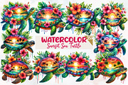 Sunset Sea Turtle Sublimation, an Animal Illustration by Designworld (Thumbnail 1 of 7)