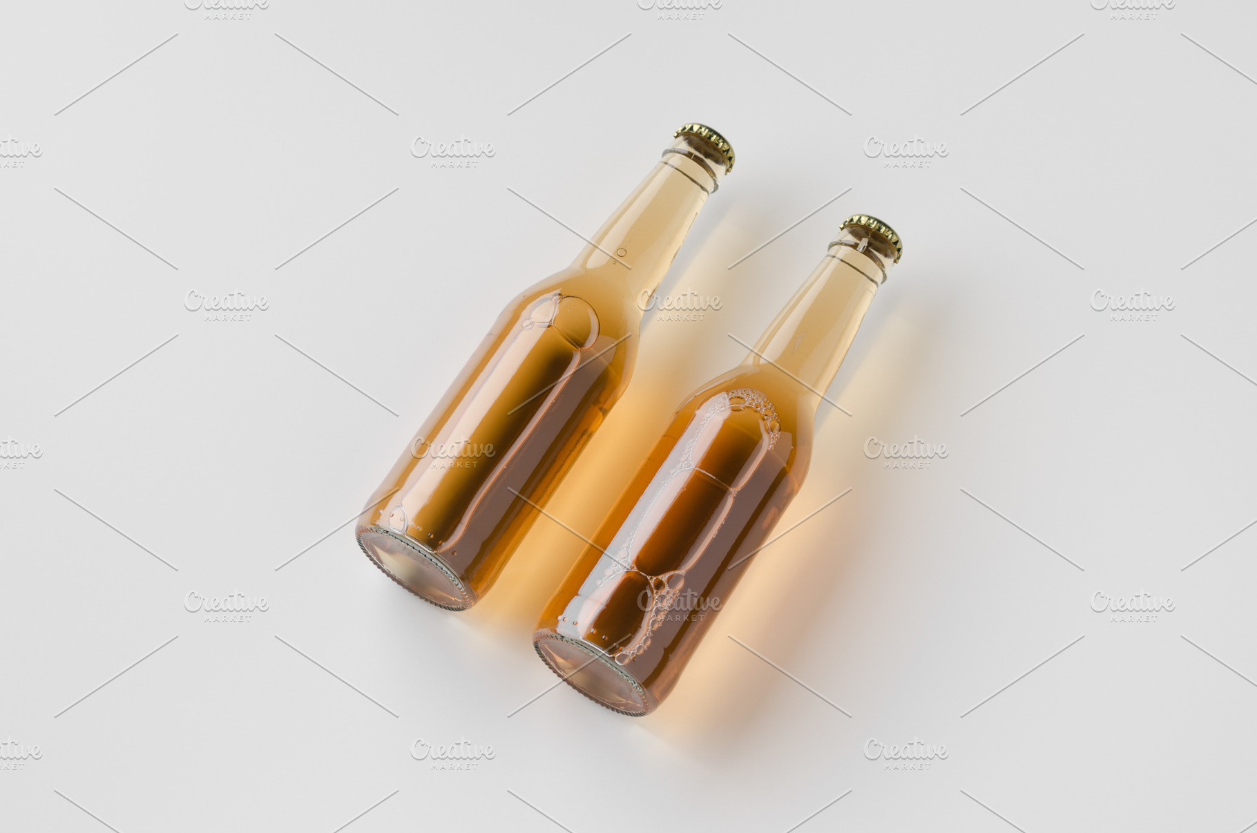 Clear beer bottle mockup, JPEG, a Food & Drink Photo by Shablon