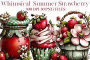 Whimsical Summer strawberry clipart, an Illustration by Designworld (Thumbnail 1 of 7)