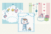 Baby Shower Clipart Bundle, an Illustration by Helospace (Thumbnail 4 of 10)