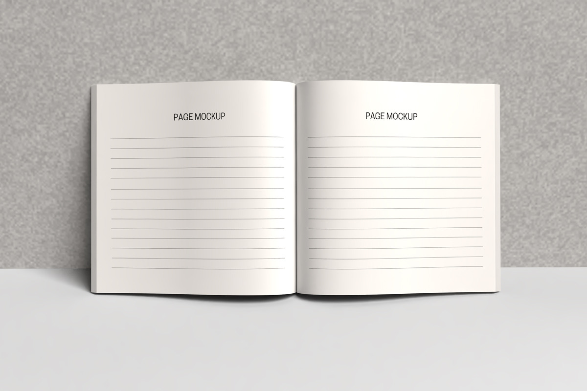 Square Open book mockup, an Advertising Mockup by Rami's Mockups (Photo 4 of 8)