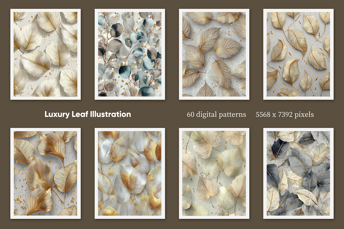Luxury Leaf Illustration, a Decorative Illustration by Housui Patterns (Photo 6 of 10)