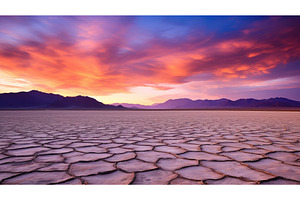 serene sunset dry lake ai generated, a Nature Photo by pikepicture