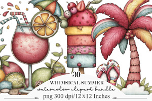 Whimsical Summer Clipart, an Illustration by Designking