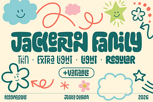 Jackerton Font Family, a Handwritten Font by noggindoodle