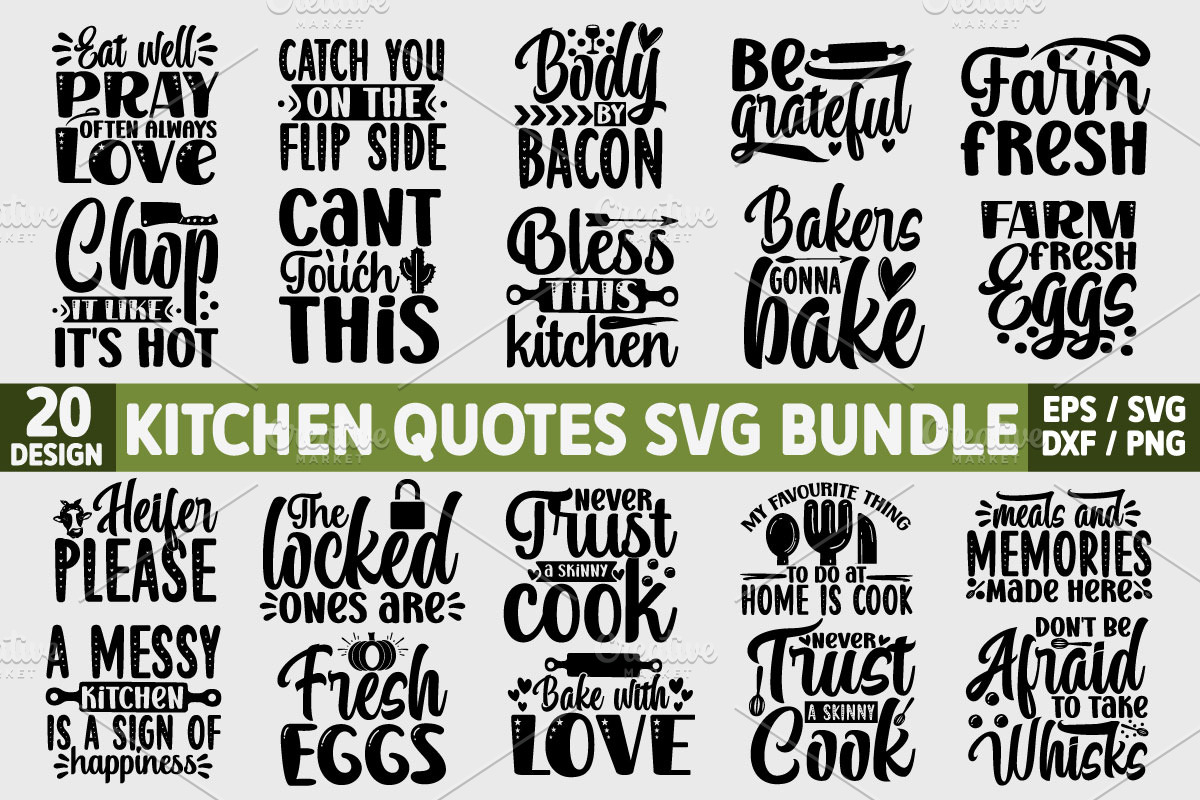 Kitchen Quotes SVG Bundle, a Graphic by akazaddesign