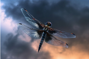 Dragonfly Insect. Spring Fly Art