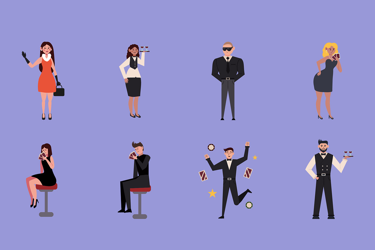Casino People Illustration Set, a Templates & Theme by studiogstock