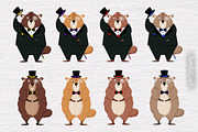 Happy Groundhog Day Clipart, an Animal Illustration by tamatus_art (Thumbnail 5 of 8)