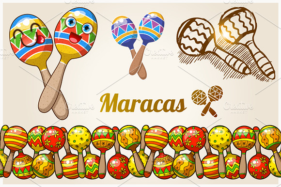 Set Of Colorful Fun Maracases