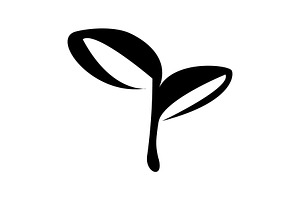 Leaf icon design template, a Solid Icon by Sumberpangan