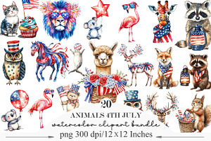 Animals 4th July Clipart PNG, an Illustration by Designking