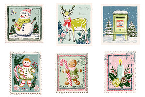 Christmas postage stamp Clipart, an Illustration by Designworld