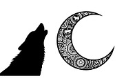 Mandala Moon Wolf SVG Bundle, an Illustration by Gaye Art (Thumbnail 19 of 31)