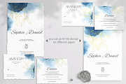 Indigo Wedding Invitation Siute, an Invitation Template by Nebbia (Thumbnail 2 of 6)